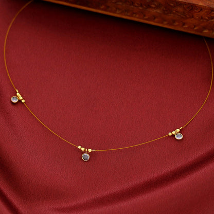 Tri Glossy Stone String Neckpiece
