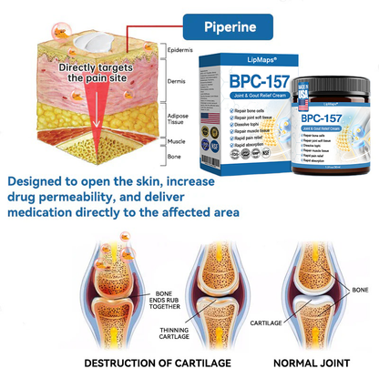 𝐋𝐢𝐩𝐌𝐚𝐩𝐬® BPC-157 Joint & Gout Relief Cream🦴Treats Arthritis, Neuropathy, Rheumatism, Sports Injuries & More🚁